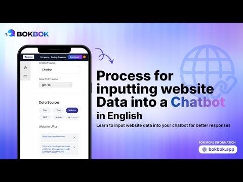 Process for inputting website data into a chatbot (in English)