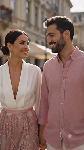 Romantic Couple Outfit Inspiration 🌸 | Elegant Pink & White Style #Shorts