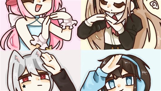 【雾岛学院•安塔利亚】是四人的比心哟！这期视频发上来之后要跟大家失联14个小时了，因为我要坐飞机，等到地了就有新的画作发布了！