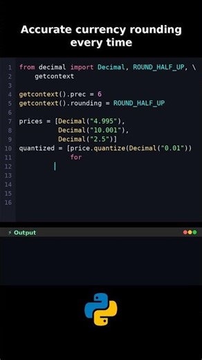 Decimal Quantized Billing #pythonguaranteefinanceidea