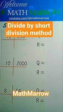 How to divide the number by short division method #MathMarrow