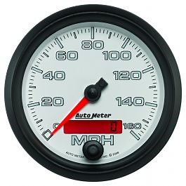 3-3/8" SPEEDOMETER, 0-160 MPH, ELECTRIC, WHITE, PRO-CYCLE