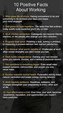 10 Positive Facts About Working 💼 Why Having a Job Matters More Than You Think