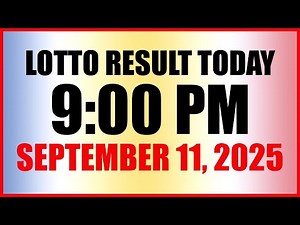 Lotto Result Today 9PM Draw September 11, 2025 Swertres Ez2 PCSO
