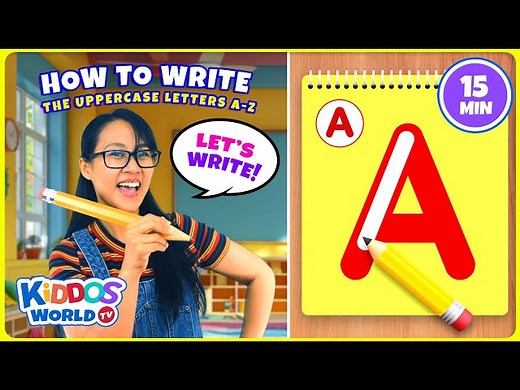 How to Teach Kids to Write ABC Letters | Learning Easy Writing the Alphabet Uppercase Letters A-Z - Videos For Kids