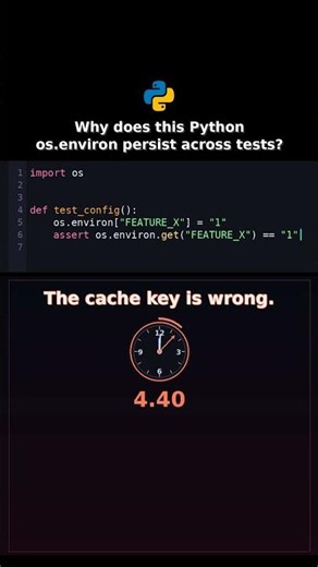 Why does this Python os.environ persist across tests? #pythonapi