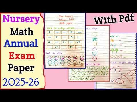 Nursery Math Annual Exam Paper 2025-26/Nursery Math Question Paper Worksheet/ Nursery Math Worksheet