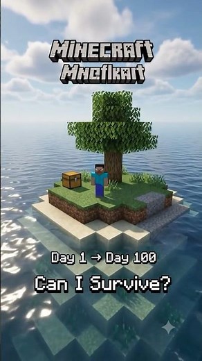 I Survived 100 Days on the Tiniest Minecraft Island! 🌴⛏️ #minecraft #shorts
