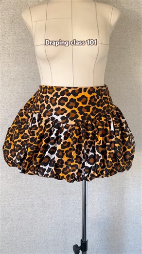 I made a bubble skirt with leopard print #sewing #fashion #diy