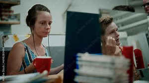 The Actresses Applying Makeup Backstage