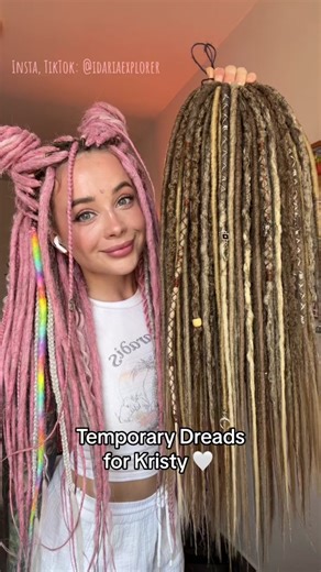 Temporary Synthetic DE Dreads ✨ Made to order set of different textures 🤍 #dreads #locs #syntheticdreads #extensions #dedreads #blondedreads #crochetdreads #dreadslocks #dreadslocks #dreadstyles #customdreads #handmadedreads