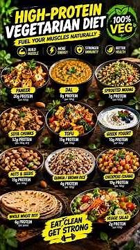 Easy & Healthy Vegetarian Diet Plan 🥗 | High-Protein Veg Diet for Beginners #Shorts #food