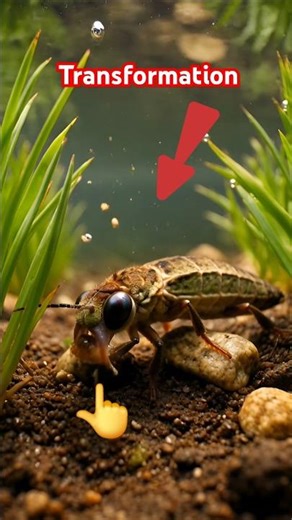 Dragonfly Metamorphosis POV | Educational Life Cycle Video #viral #trending #shorts