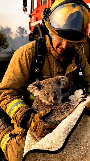 Terrified Koala Clings to Firefighter After Being Pulled From the Flames The fire took trees, brush, and habitat in a matter of hours. But it did not take away the instinct to protect. This firefighter did not just walk into the smoke to stop the flames. He walked in to save whoever was left behind. Wrapped in his arms, a frightened koala finally left the scorched ground and found safety again. At 8 Billion Trees, this is why we fight for forests. Every burned hillside is more than land. It is a