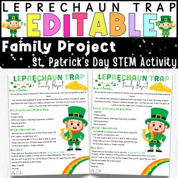Leprechaun Trap Family Project | St. Patrick’s Day STEM Activity | Parent Letter