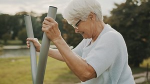 Old Woman Exercising Outdoor Gym Slow Stock Footage Video (100% Royalty-free) 1058942753 | Shutterstock