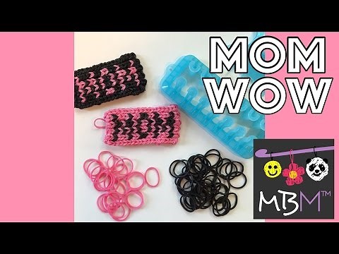 MOM WOW Charm on Rainbow Loom or Alpha Loom