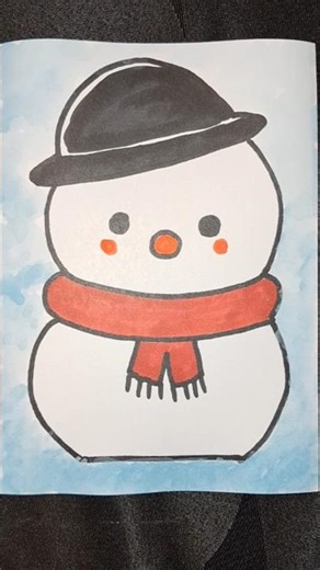 Einfachen Schneemann zeichnen | Snowman Drawing and Painting for Kids and Beginners | Homeschooling