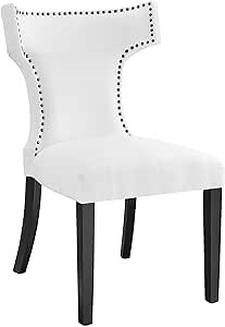 Modway Curve Fabric Dining Chair in White