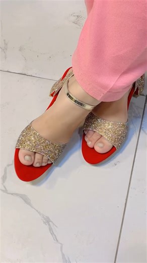 New red fancy bridal heels #fashion