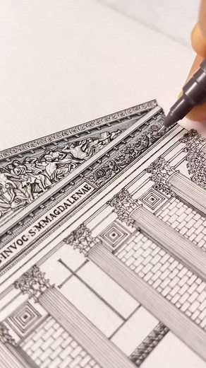 8.9K views · 11 reactions | Drawing of small scale Madeleine Church...