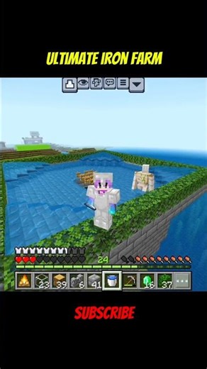 How To Build Create Minecraft Iron Farm 🤔 #farm #minecraftironfarm #ironfarm #shorts