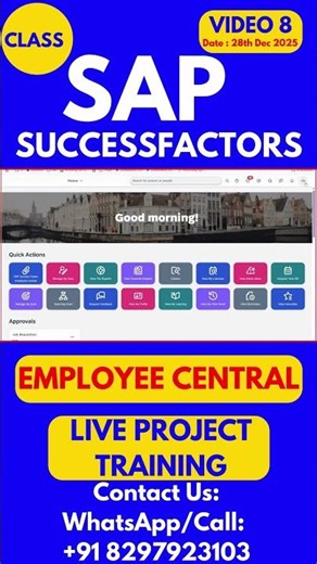 SAP SuccessFactors EC Training Online Tutorial Class 8 28th Dec 2025 #sapsuccessfactorstraining