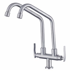 [Hot Item] Pillar-Mounted Kitchen Sink Faucet Taps Single Cold Tap Mixer Double Lever