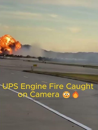 UPS Engine Fire Caught on Camera 😳🔥 Louisville Airport LOCKDOWN! 🚨✈️ #aviation #viralvideo