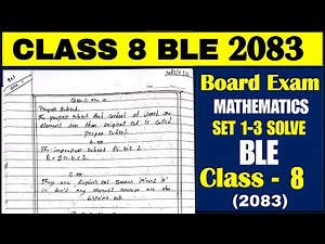 BLE Class 8 Model Questions | Set 1–3 Solve Step by Step