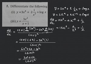Differentiate the following function (i) y=3 x^{4}+2 \frac{1}{x... | Filo