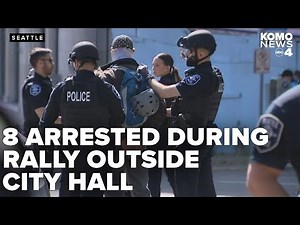 8 arrested at counterprotest, religious group rally outside Seattle City Hall