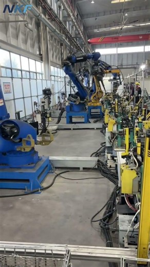 #Yaskawa welding robots are used in automated spot welding.