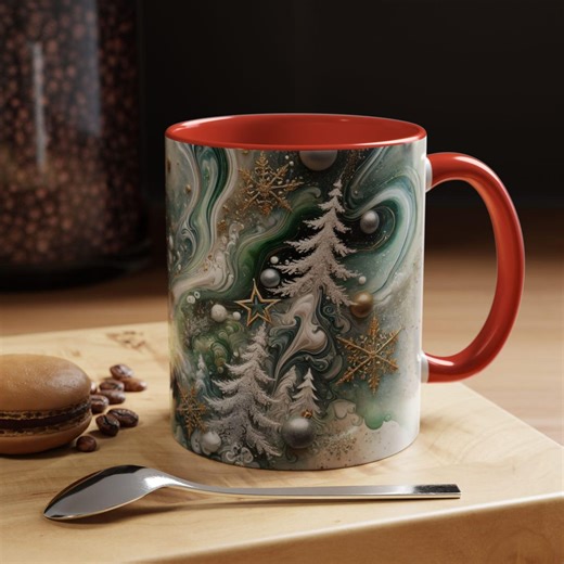 Christmas Tree Mug - Festive Holiday Coffee Mug With Snowflakes, Winter Wonderland Gift for Christmas Lovers - Etsy