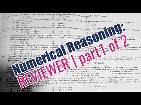 Numerical Reasoning REVIEWER part 1 of 2 | MATH CSE AFPSAT UPCAT LET
