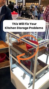 Your Kitchen Storage Problems are Over!No You Have Access to Everything! This Gadget allows complete access to the back of these hard to reach cabinets by bringing everything to the front. It comes in a variety of sizes, finishes and options. If you want more information just comment CORNER and I’ll Send it to You. Rev-A-Shelf #kitchen #storage #diy #homeimprovement KBIS | Interior Trend Inc.