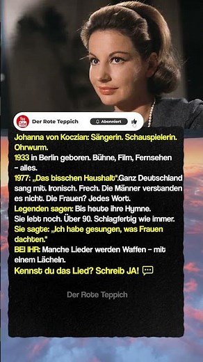 Johanna von Koczian: „Das bisschen Haushalt" – Hymne der Frauen 🎵