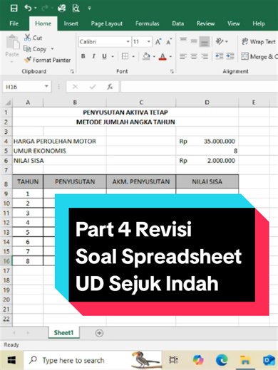 Revisi Soal Spreadsheet UD Sejuk Indonesia: Metode SYD