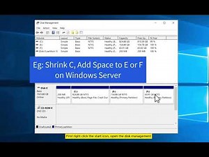 Shrink C Extend E or F on Windows Server 2025 2022 2019 2016 etc.