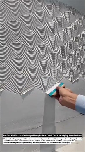 Perfect Wall Texture Technique Using Pattern Comb Tool – Satisfying & Genius Idea!.