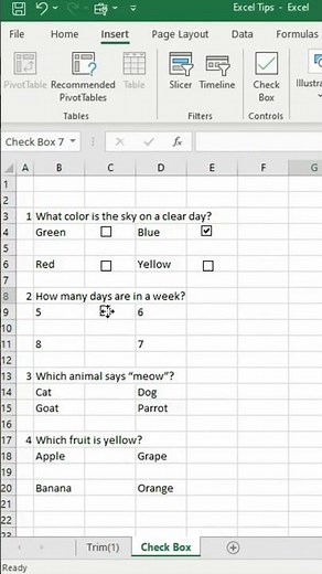 How to Insert a Check Box | In Excel |