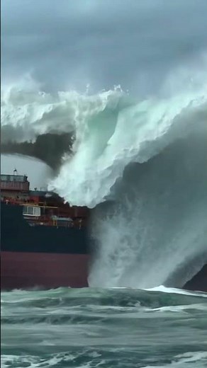 Massive Wave Covers a Tanker Ship! Can It Stay Afloat? #wave #ship #ocen