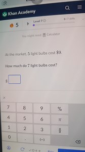At the market, 5 light bulbs cost $9. How much do 7 light bulbs... | Filo