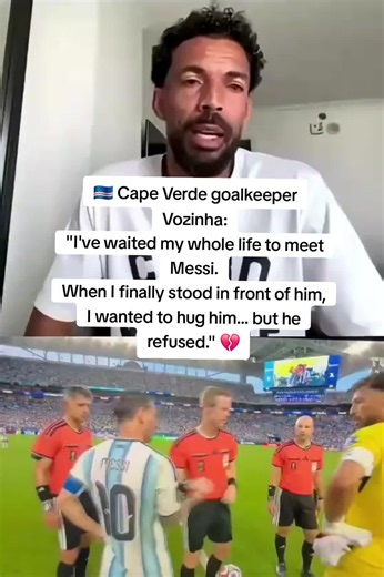 A heartbreaking moment for Vozinha. 💔 Football can be cruel, even after a dream comes true. What do you think Messi should have done? 👇⚽ #Messi #Vozinha #CapeVerde #Argentina #WorldCup