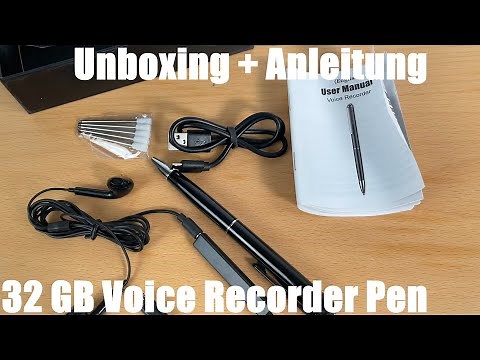 32 GB Voice Recorder Pen, HD Voice Activated Recorder, Rechargeable Unboxing and Instructions