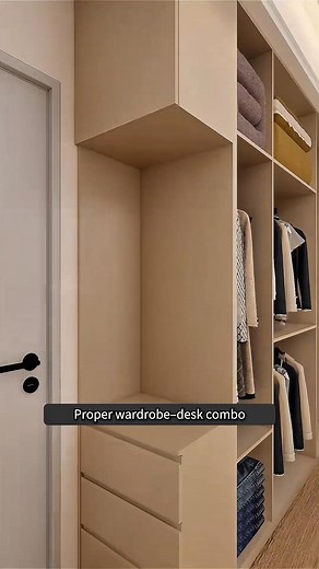 80K views · 582 reactions | Stylish and space-saving: a wardrobe–desk combo that looks great and works even better! ✨里 | Decoration Courses | Facebook