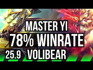 MASTER YI vs VOLIBEAR (JGL) | 78% winrate, 11/3/9, Dominating | NA Grandmaster | 25.9