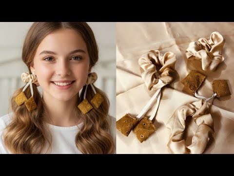 Easiest Scrunchie Tutorial Ever! \\mid DIY Hair Rubber Band from Fabric Scraps ✂️