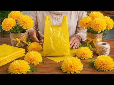 How to make flower from Shopping bags 🌹 Diy Flower | Guldasta banane ka tarika