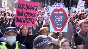 Australian Roe v Wade protesters march in Sydney